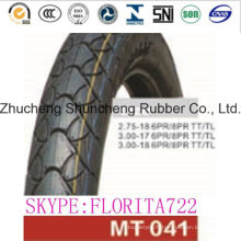 Pneu tubeless pneu moto pneu de moto (3.00-18)